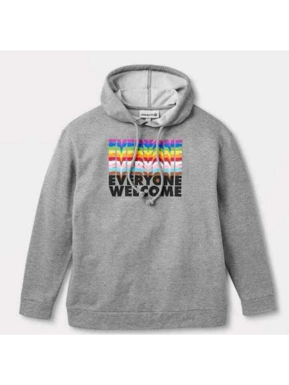 Target x Pride Everyone Welcome Rainbow hoodie sweatshirt heather light gray